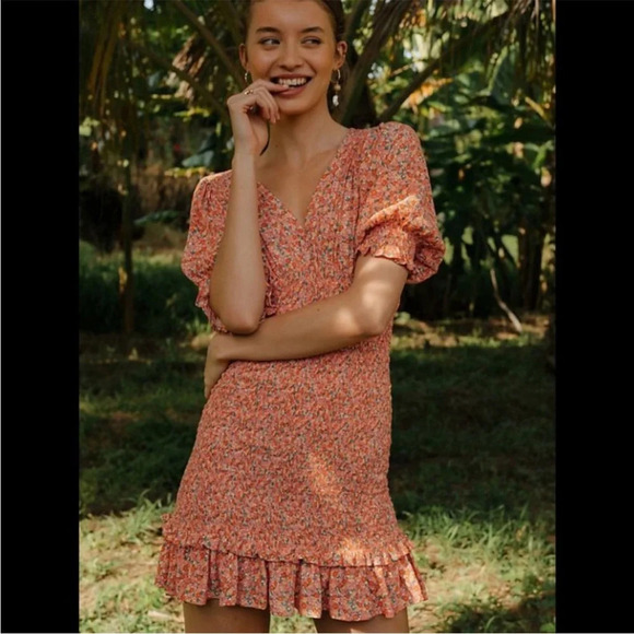 Faithfull the Brand Dresses & Skirts - FAITHFULL THE BRAND Margherita Floral Smocked Mini Dress XS